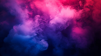 Fototapeta premium Pink and purple smoke clouds on dark background for vs design. Realistic 3d vector illustration of red and blue heavy fog for boxing or mma versus concept. haze or smog for sport showdown banner.