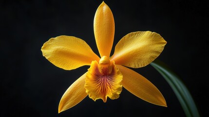 Vibrant orange orchid blossom