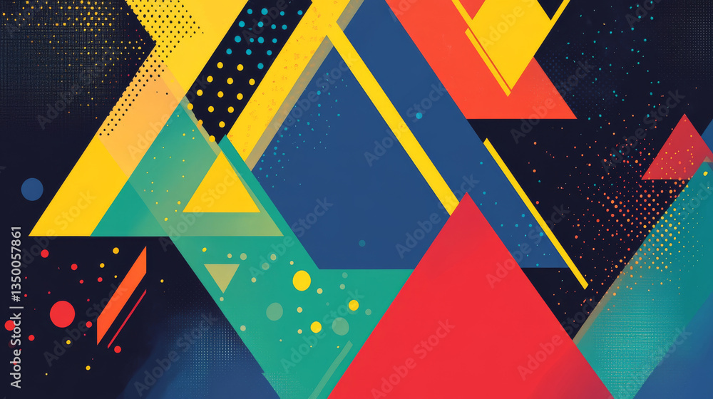 Aufkleber abstract template geometric flyer with color triangles. design element