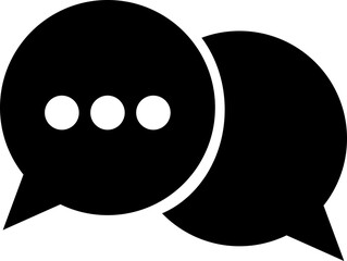 Chat message speech bubble vector for apps or website icon in flat. isolated on transparent background.