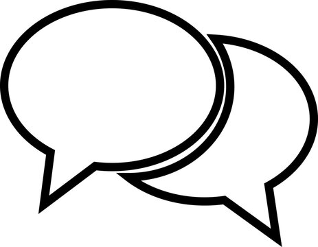 Chat message speech bubble vector for apps or website icon in line. isolated on transparent background.