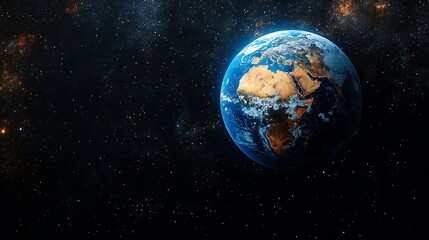 Fototapeta premium Earth viewed from space, showing Africa and Europe.
