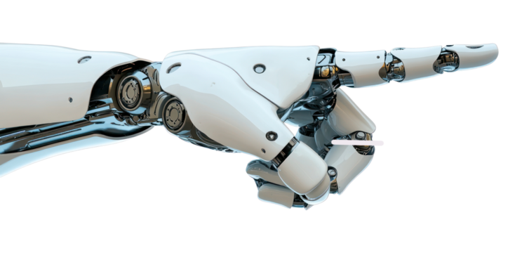 PNG Robot hand pointing transportation intelligence technology.