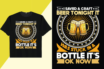Funny Drinking Beer Lover Vintage Beer T-shirt Design
