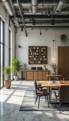 Obraz premium Modern Office Interior with Natural Light and Stylish Furniture