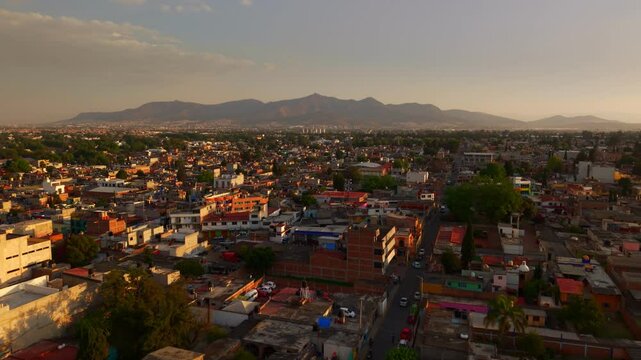 Aerial View of Mountains of Tultepec Mexico 