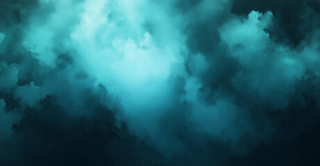 An abstract teal watercolor background featuring a rich dark blue texture, creating a fluid and artistic effect. This high-resolution design serves as a versatile banner template for creative projects