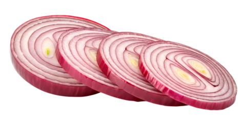 red onion rings on transparent, PNG
