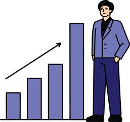 Businessman Success, Growth Chart, Financial Progress, Career Advancement, Investment Strategy