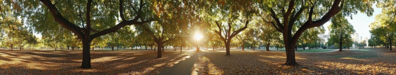 Fototapeta premium Bright sunlight filtering through trees