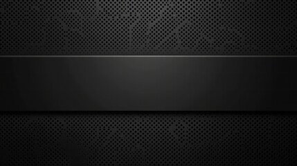 Naklejka premium Abstract black perforated background with central solid horizontal bar
