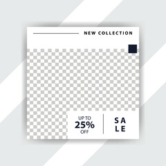 Modern, minimalist social media post template for promotions
