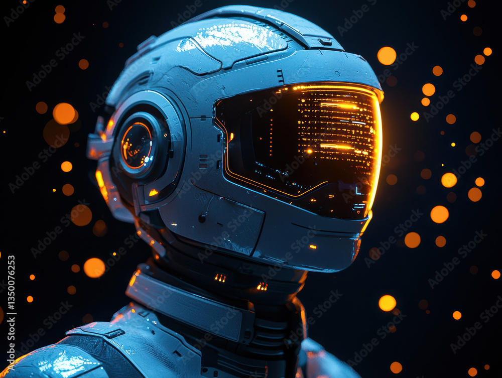 Poster futuristic digital classroom with ai-driven training systems for cybersecurity professionals