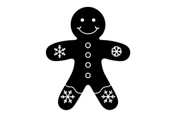 Cute Gingerbread Man Icon for Winter-Themed Artwork