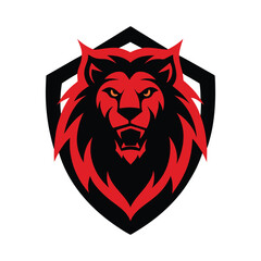 Red angry tiger vector illustration