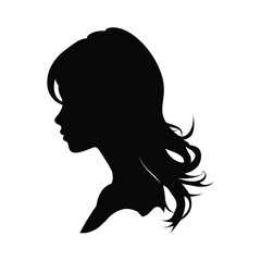 A stylish and artistic silhouette of a girl, capturing grace and elegance in a minimalist black and white design. Perfect for fashion, beauty, logo design, branding, and artistic illustrations.