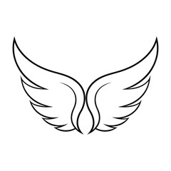 Obraz premium Wing line art vector illustration