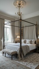 Elegant Four-Poster Bed in Luxurious Contemporary Bedroom Design