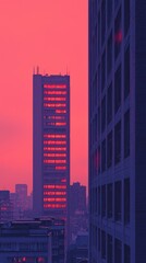 Naklejka premium City skyline at sunset (1)