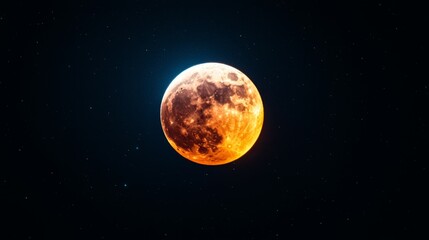 Fototapeta premium Majestic Supermoon Illuminating the Night Sky Over Dark Horizon