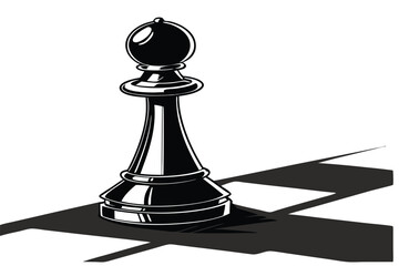 26 Chess piece, black bishop, glossy finish, polished ebony, spherical top, classic design, elegant shape, strategic game piece, high contrast, studio lighting, close-up photography, reflective surfac