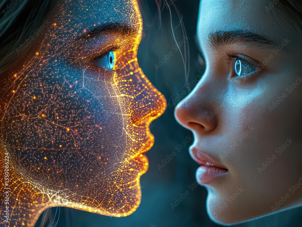 Poster artificial intelligence enhances cybersecurity training with futuristic learning tools and holograph