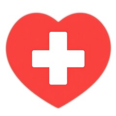 Obraz premium Red Heart Featuring A White Cross Symbol