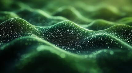 Abstract Green Digital Wave Pattern