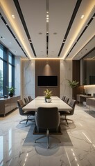 Modern Conference Room with Elegant Design and Natural Light