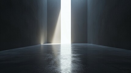 Light Emanating from an Opening in a Dark and Minimalistic Space