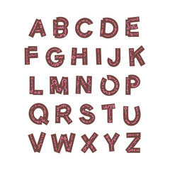 Alphabet Scandi Doodle Vector Isolated Set 