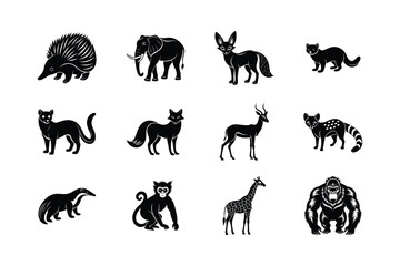 Fototapeta premium Animal silhouette vector illustration