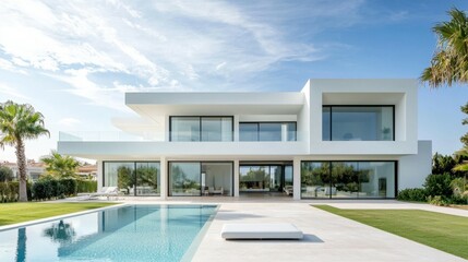 Modern Minimalist Villa with Stunning Outdoor Pool and Landscape