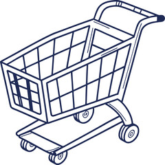 shopping cart isolated on white