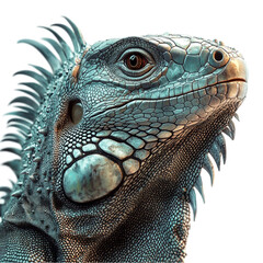 Fototapeta premium Majestic Iguana Portrait Serene Reptile Gaze Mystical Creature