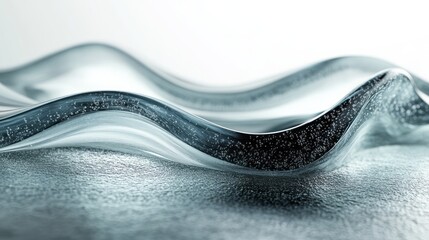 Abstract fluid wave design with internal bubble formations displayed