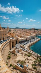 Scenic coastal view of a historic city with charming architecture