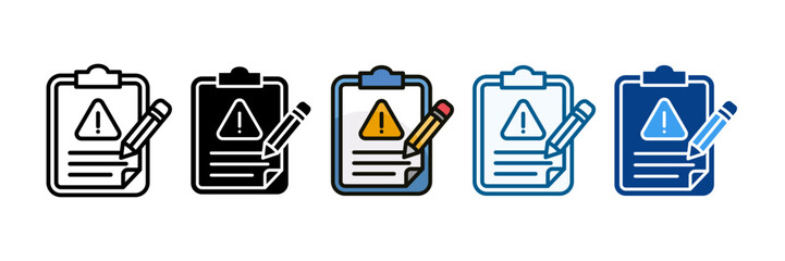 Incident Reporting  Icon Set Multiple Style Collection