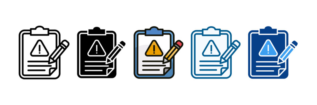 Incident Reporting  Icon Set Multiple Style Collection