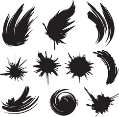 Black brush strock set 