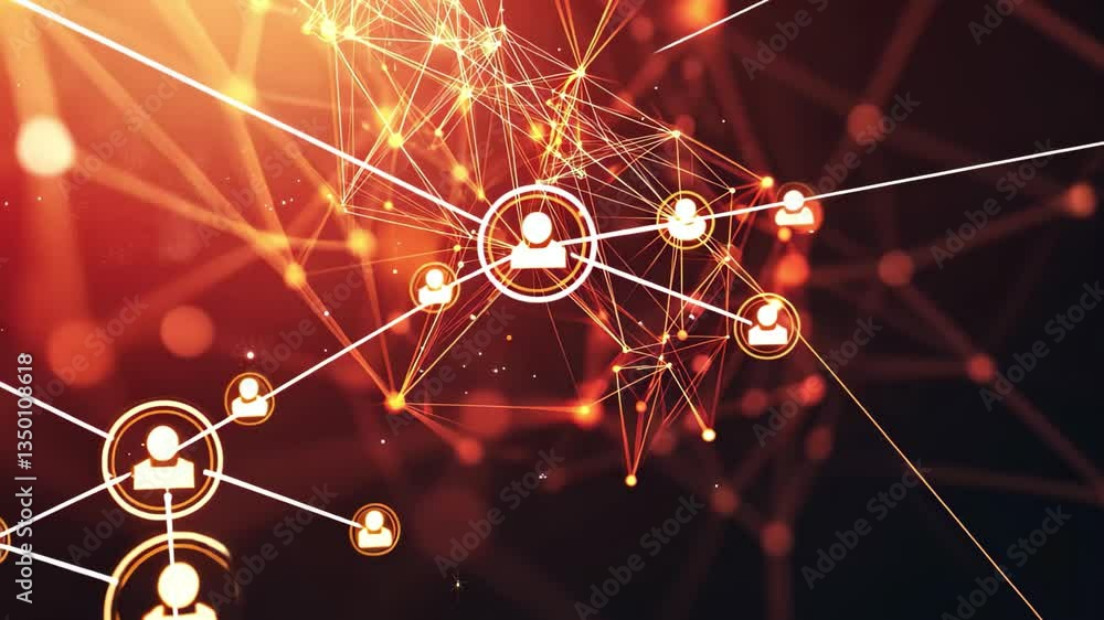 Poster Abstract technology background featuring space for logo placement and dynamic network design, 4K Abstract Technology Background With Logo Space