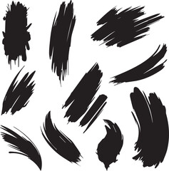 Black brush strock set 