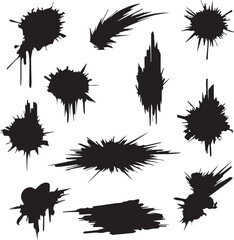 Black brush strock set 