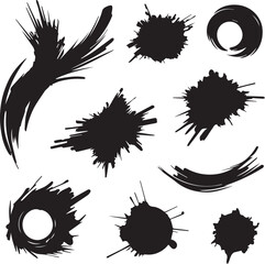 Black brush strock set 