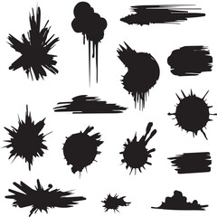 Black brush strock set 