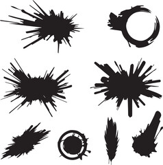 Black brush strock set 