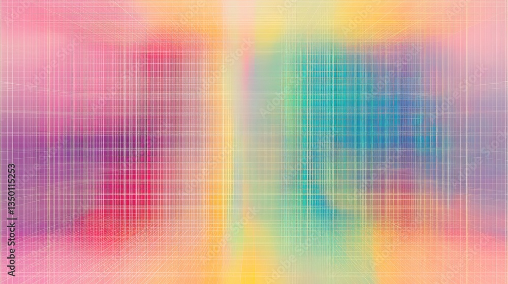 Aufkleber abstract pastel grid background soft colorful grid pattern design modern digital art texture vibrant