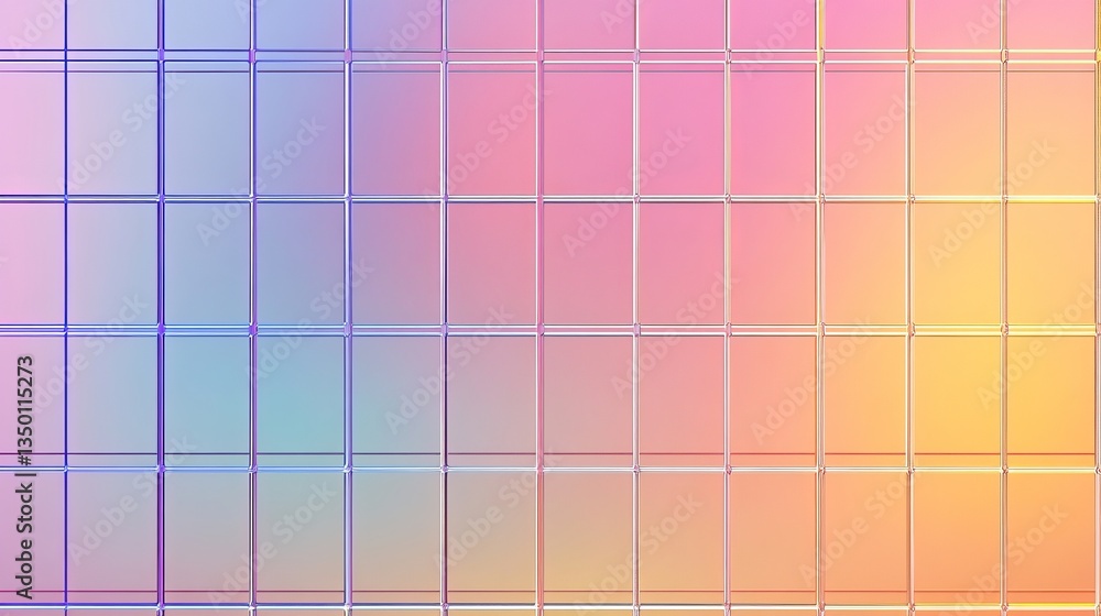 Poster abstract pastel grid pattern soft color gradient background digital art design trendy geometric squa