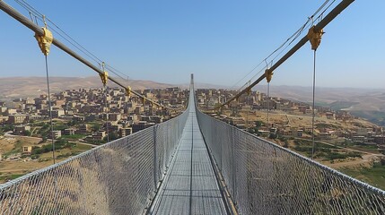 Fototapeta premium Symbolic bridge connecting two divided communities representing unity