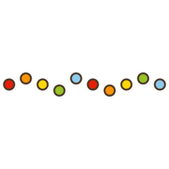 Colorful dots border decoration. Vector illustration.